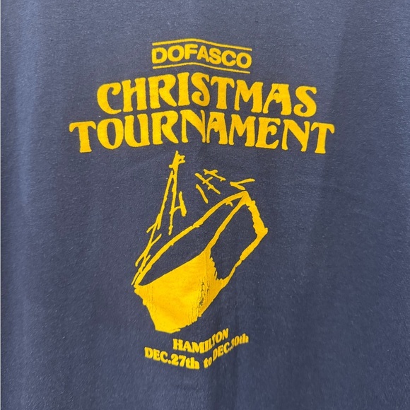 Vtg. Dofasco Christmas Hamilton Hockey T-Shirt - Picture 3 of 7